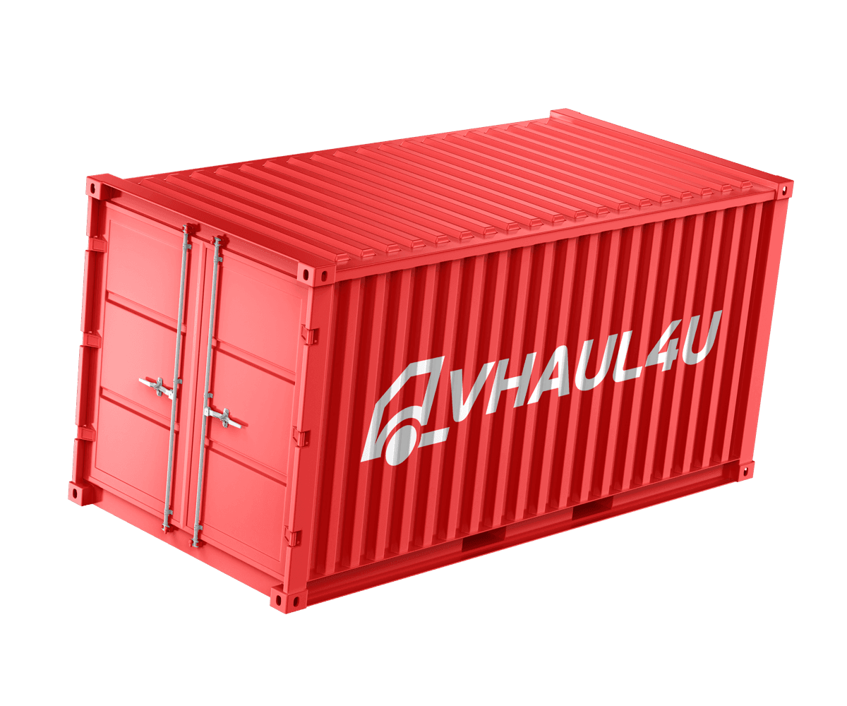 Red VHaul4U shipping container